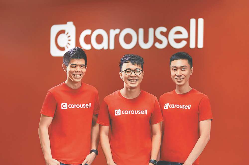 ●Carousell旋轉拍賣聯合創辦人郭修瑞(Quek Siu Rui)(左起) 、陳翊偉(Marcus Tan)、吳承瀚(Lucas Ngoo)。圖/Carousell Group提供 image