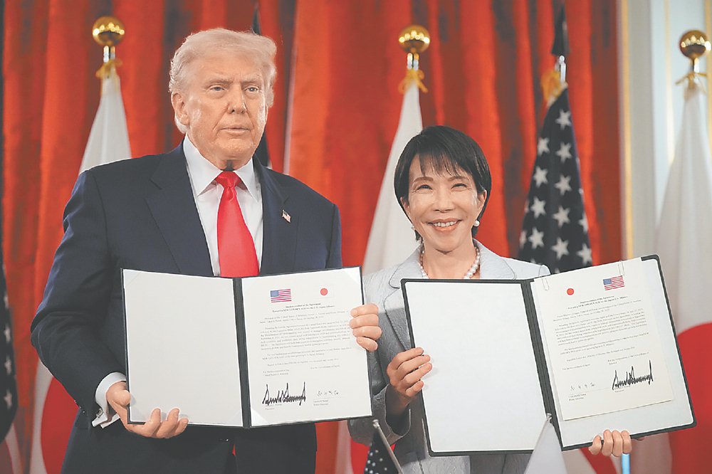 川普盛讚高市身為日本史上首位女首相,是「了不起的成就」,並稱美日同盟來到歷來最牢固階段。圖/美聯社 image